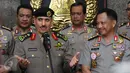 Kepala Kepolisian Arab Saudi General Othman bin Nasser Al Mehrej memberi keterangan usai menemui Kapolri Jenderal Pol Tito Karnavian di Jakarta, Selasa (18/4). Pertemuan untuk menindaklanjuti nota kesepahaman. (Liputan6.com/Helmi Fithriansyah)