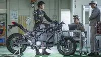 Ilustrasi pengembangan motor listrik Kawasaki. (Motorcycle.com)