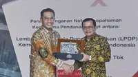 Semen Indonesia dan LPDP menandatangani MoU kerjasama pendanaan riset untuk mendukung aktivitas penelitian dan pengembangan sparepart pabrik semen milik perseroan. (Dok SIG)