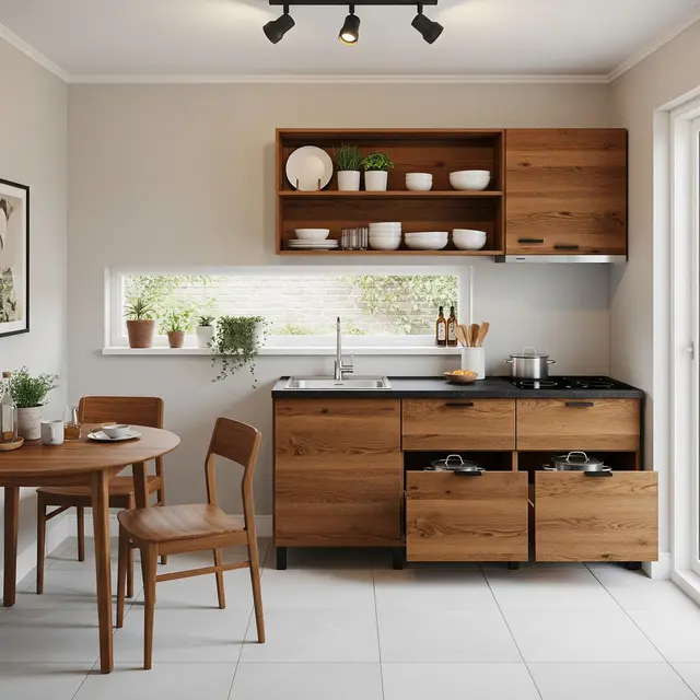 Dapur Modern 2x2 Meter Rumah Type 36 dengan Kitchen Set Modular Full Storage