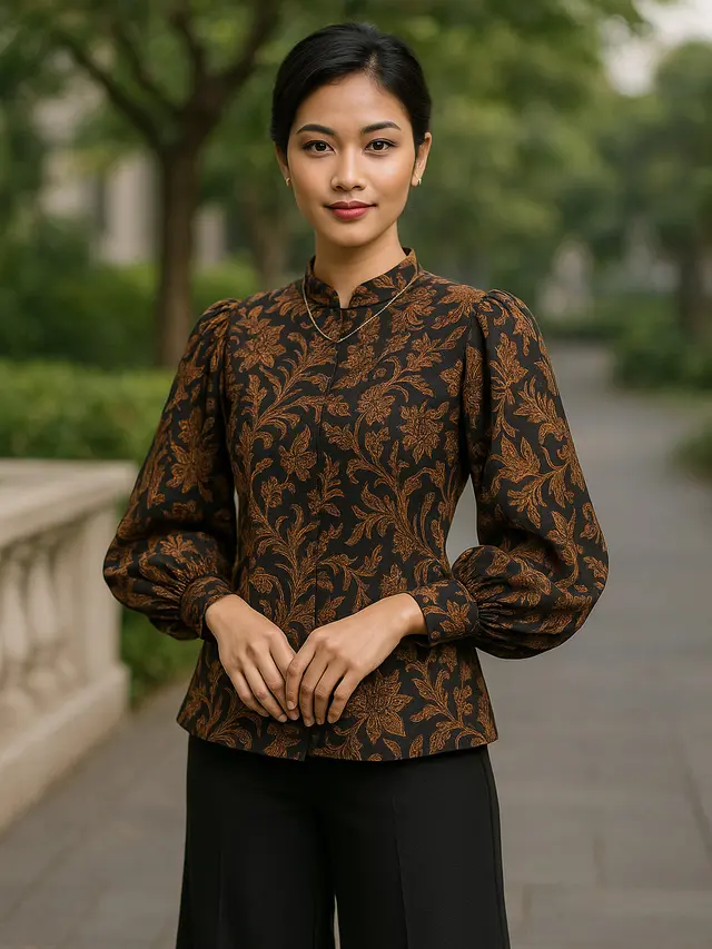 Model Baju Batik Lengan Bishop untuk Acara Formal, Tampil Elegan dan Anggun di Berbagai Kesempatan