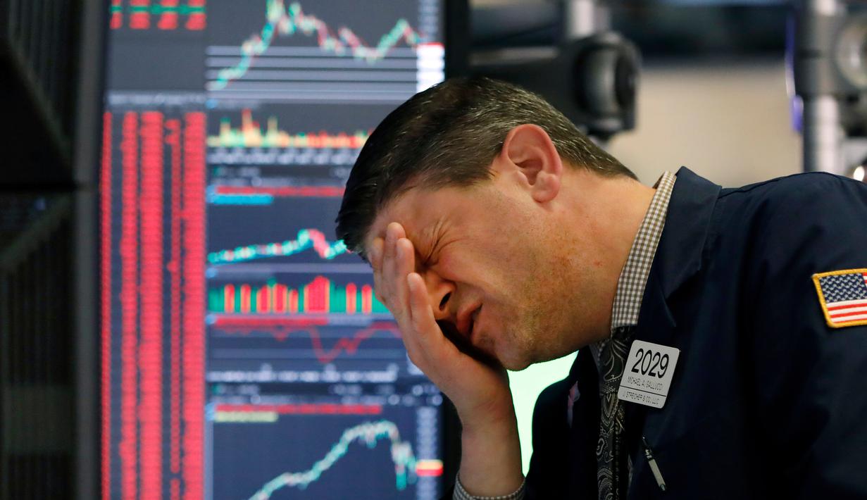 Foto Wall Street Anjlok Setelah Virus Corona Covid 19 Jadi