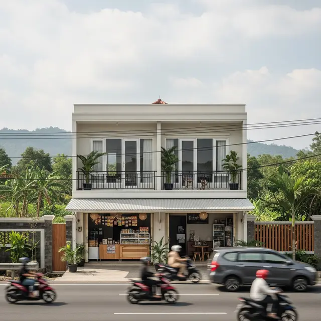 9 Model Rumah Desa Pinggir Jalan dengan Toko Kecil, Usaha Produktif di Pedesaan