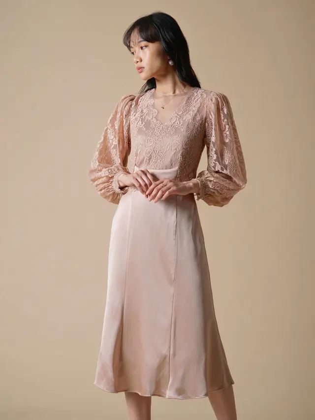 Model Dress Brokat Satin Mewah