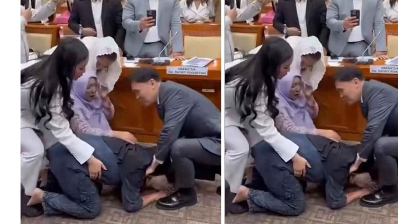Ibu ABK Kasus Sabu 2 Ton Sujud di Hadapan Habiburokhman Usai Rapat