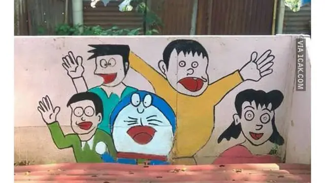 6 Gambar di Dinding Sekolah Ini Kelewat Nyeleneh, Kocak