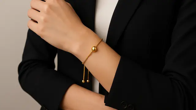 Model Gelang Emas Elegan 2 Gram dengan Bola Kecil Tren 2025/ Ilustrasi oleh AI