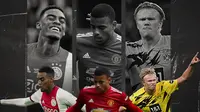 Ryan Gravenberch, Mason Greenwood dan Erling Haaland. (Bola.com/Dody Iryawan)