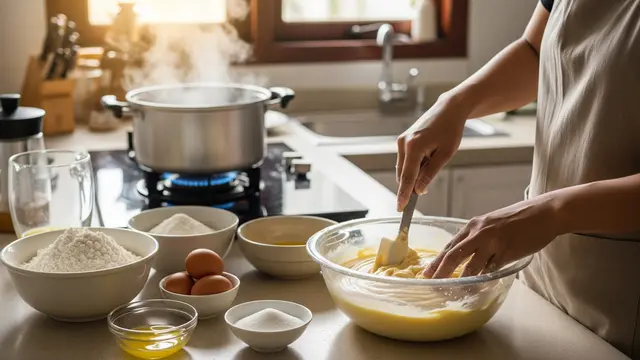 Membuat Bolu Jadul Kukus Tanpa Mixer