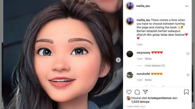 Unggahan Meilia Lau. (Foto: Dok. Instagram @meilia_lau)