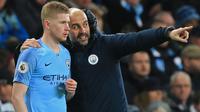 Man City memiliki gelandang sensasional dalam tubuh Kevin de Bruyne. Umpannya yang luas dikombinasikan dengan visi dan eksekusinya yang luar biasa telah sangat membantu klub tersebut. Di bawah Guardiola, de Bruyne telah memainkan 245 laga dengan mencetak 58 gol dan 97 assist. (AFP/Lindsey Parnaby)
