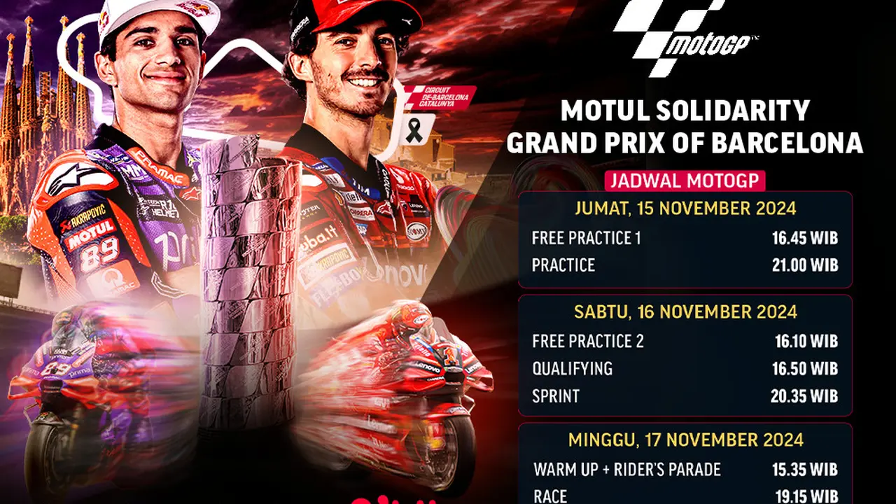 Jadwal MotoGP 2024 Round 20 - Motul Solidarity Grand Prix of Barcelona di Vidio