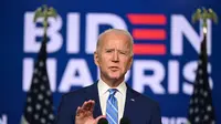 Kandidat Presiden dari Partai Demokrat Joe Biden berbicara di Chase Center di Wilmington, Delaware. | AFP-JIJI