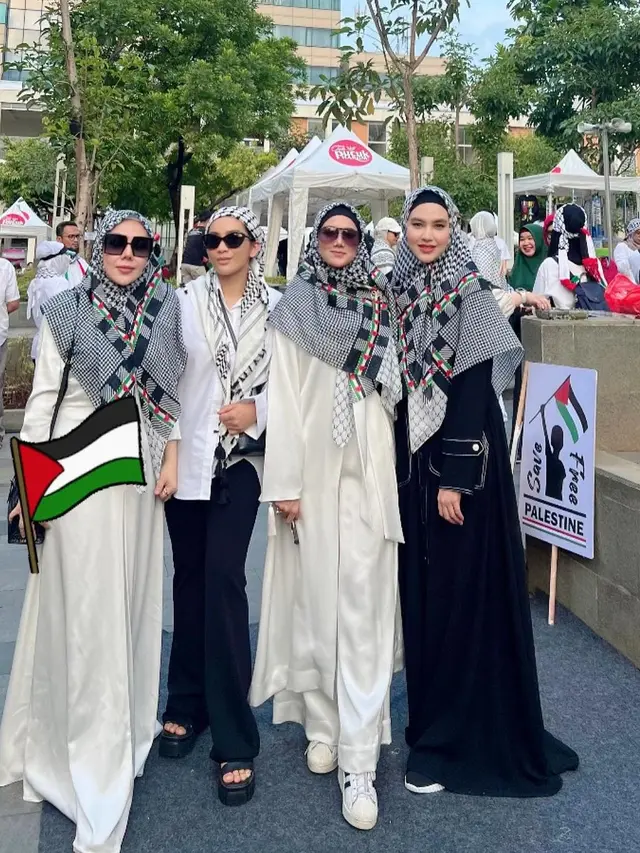 Kartika Putri bersama Mulan Jameela ikut aksi bela Palestina