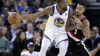 Kevin Durant cetak poin tertinggi saat Warriors kalahkan Portland Trail  Blazers (AP Photo/Marcio Jose Sanchez)