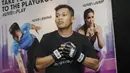 Petarung Indonesia, Adrian Matheis, saat menggelar latihan terbuka jelang laga One Championship di Senayan, Jakarta, Kamis (14/07/2017). Pertarungan tersebut akan berlangsung di JCC, Jakarta, Sabtu (16/9/2017). (Bola.com/M Iqbal Ichsan)