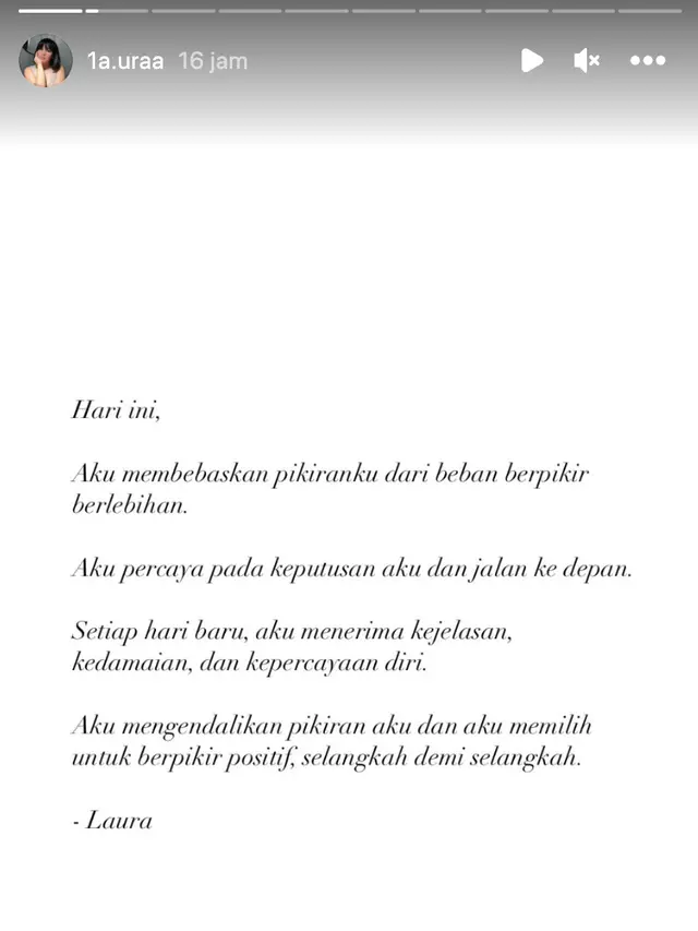 Unggahan Lolly. (Foto: Dok. Instagram @1a.uraa)