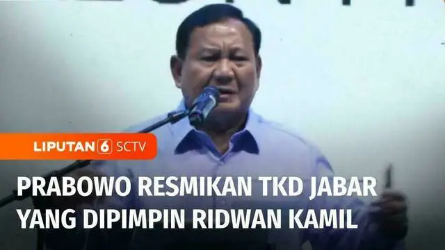 Calon Presiden nomor urut 2, Prabowo Subianto meresmikan konsolidasi Tim Kampanye Daerah atau TKD Jawa Barat di Kota Bandung. Ridwan Kamil sebagai Ketua TKD Jawa Barat menargetkan suara kemenangan minimal 60 persen.