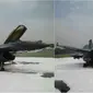 Kondisi Jet tempur F-16 yang meledak di Lanud Halim Perdanakusuma. (Ist)