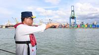 Menteri Perhubungan Budi Karya Sumadi, Sabtu (4/3), melakukan kunjungan kerja ke Makassar New Port