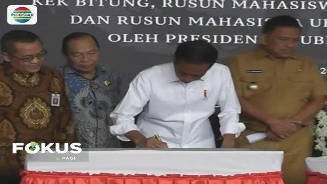 Presiden Jokowi resmikan tiga proyek strategis nasional di Kalimantan, Sulawesi, dan Maluku.
