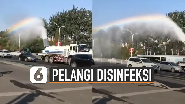 VIDEO: Pemandangan Pelangi Kala Disinfeksi