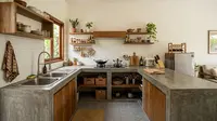 9 Desain Dapur dengan Meja Cor Berbentuk U untuk Rumah Tanpa Kitchen Set