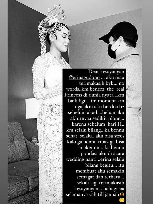 Unggahan Bennu Sorumba doa bareng Erina Gudono. (Foto: Dok. Instagram @bennusorumba)