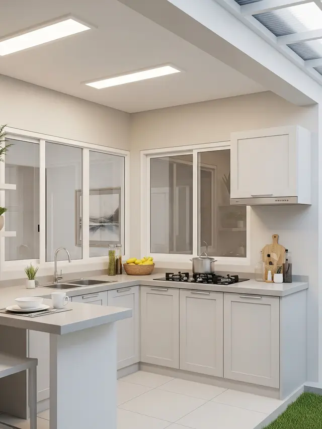 Dapur Semi Outdoor Anti Pengap untuk Rumah Tipe 36 (Image by Gemini AI)