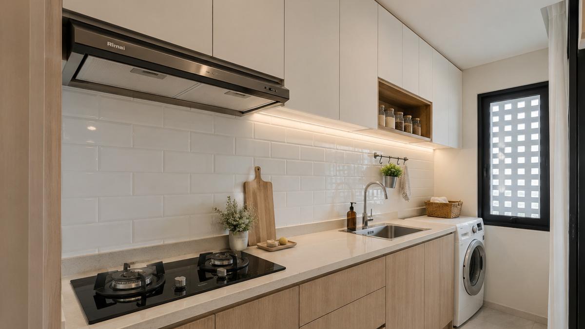 6 Ide Dapur Kecil yang Tetap Kering Meski Area Cucinya Menyatu, Tata Letaknya Efisien