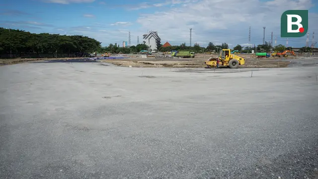 Foto: Penampakan Terbaru Proyek Pembangunan Sirkuit Formula E, Ada yang Sudah Mulai Diaspal