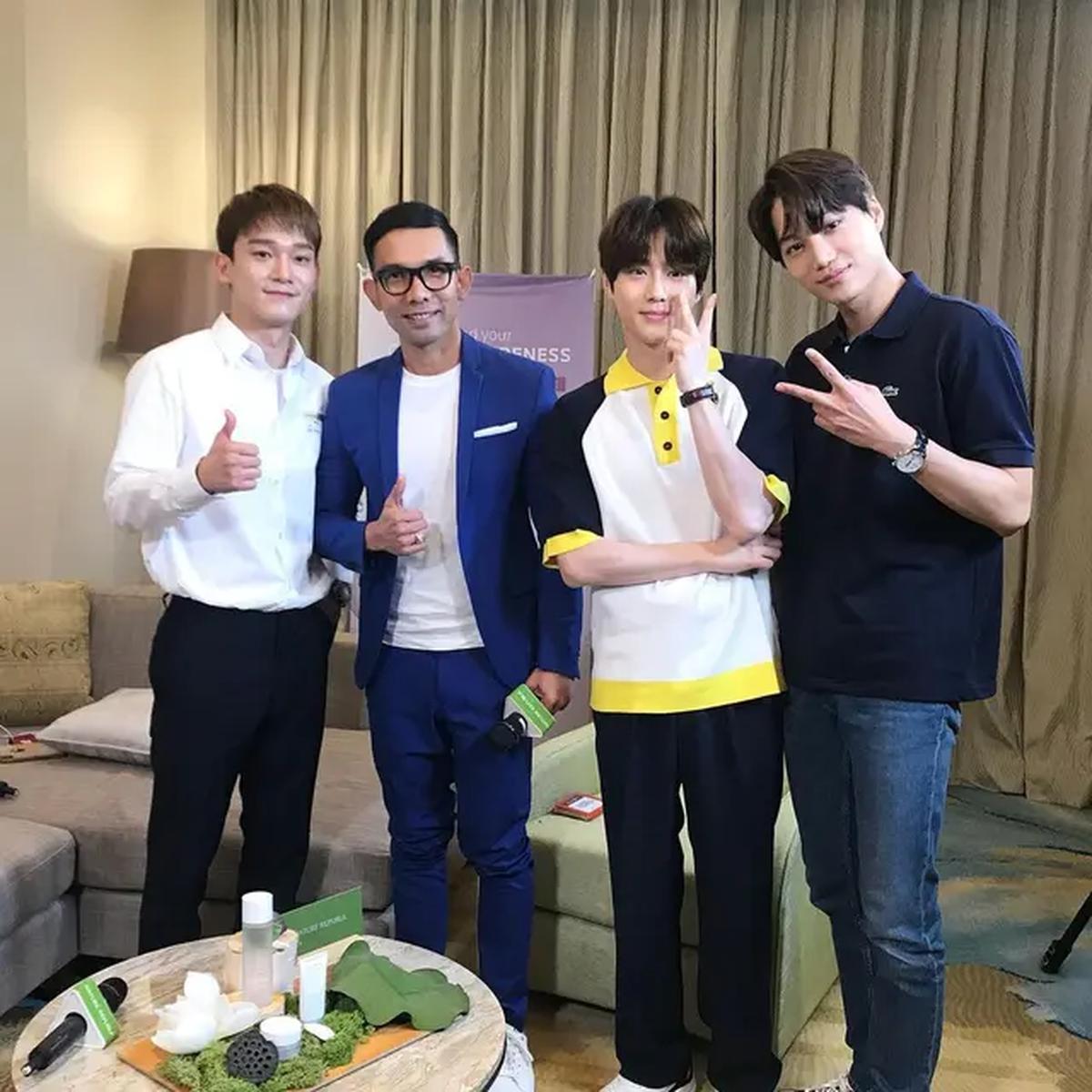 Indra Herlambang dan Artis Kpop, Chen, Suho, dan Kai EXO (Sumber: Instagram/indraherlambang)