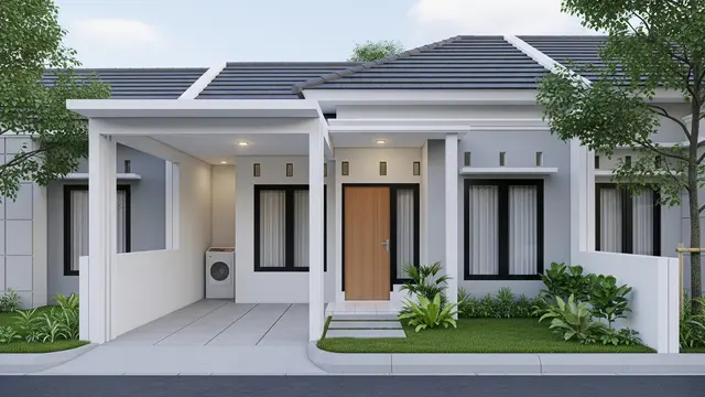 Desain Rumah 7x12 Tanpa Pagar Tapi Tetap Ada Garasi yang Cocok Buat Kontrakan