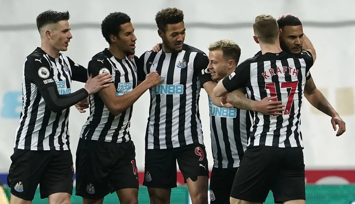 Klub Liga Inggris dengan pengeluaran terbanyak di Bursa Transfer Januari 2022 adalah Newcastle United, yaitu Rp1,7 triliun. Usai diakuisisi Konsorsium Arab Saudi, The Toffes benar-benar bergerak aktif untuk beranjak dari jurang degradasi dengan mendatangkan 5 pemain baru. (AFP/Pool/Owen Humphreys)