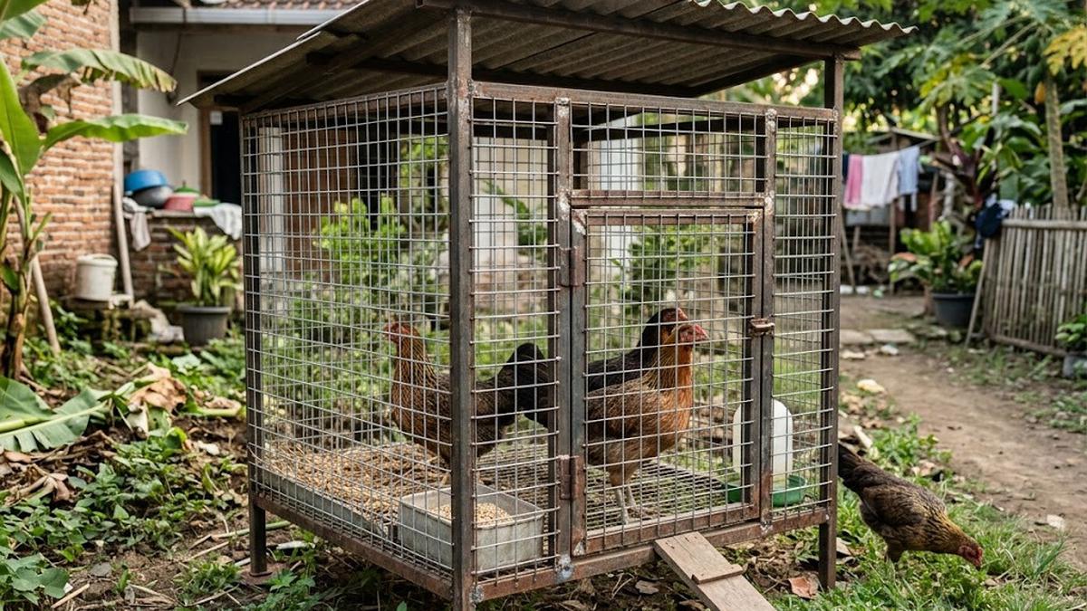 5 Desain Rangka Kandang Ayam dari Besi Bekas yang Kokoh, Fungsional, dan Hemat