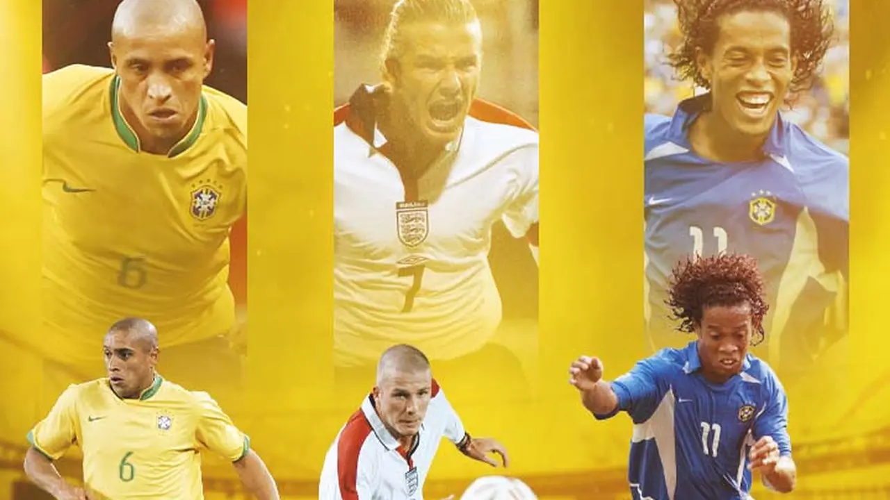 Piala Dunia - Roberto Carlos, David Beckham, dan Ronaldinho