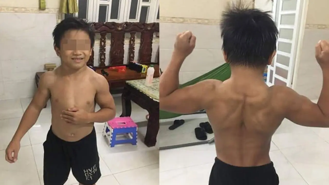 bocah 10 tahun berotot