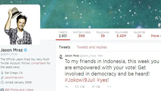 Pro Kontra Linimasa Terkait Dukungan Musisi Mancanegara Untuk Jokowi
