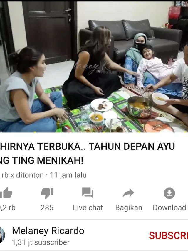 Unggahan Melaney Ricardo. (Foto: YouTube Melaney Ricardo)