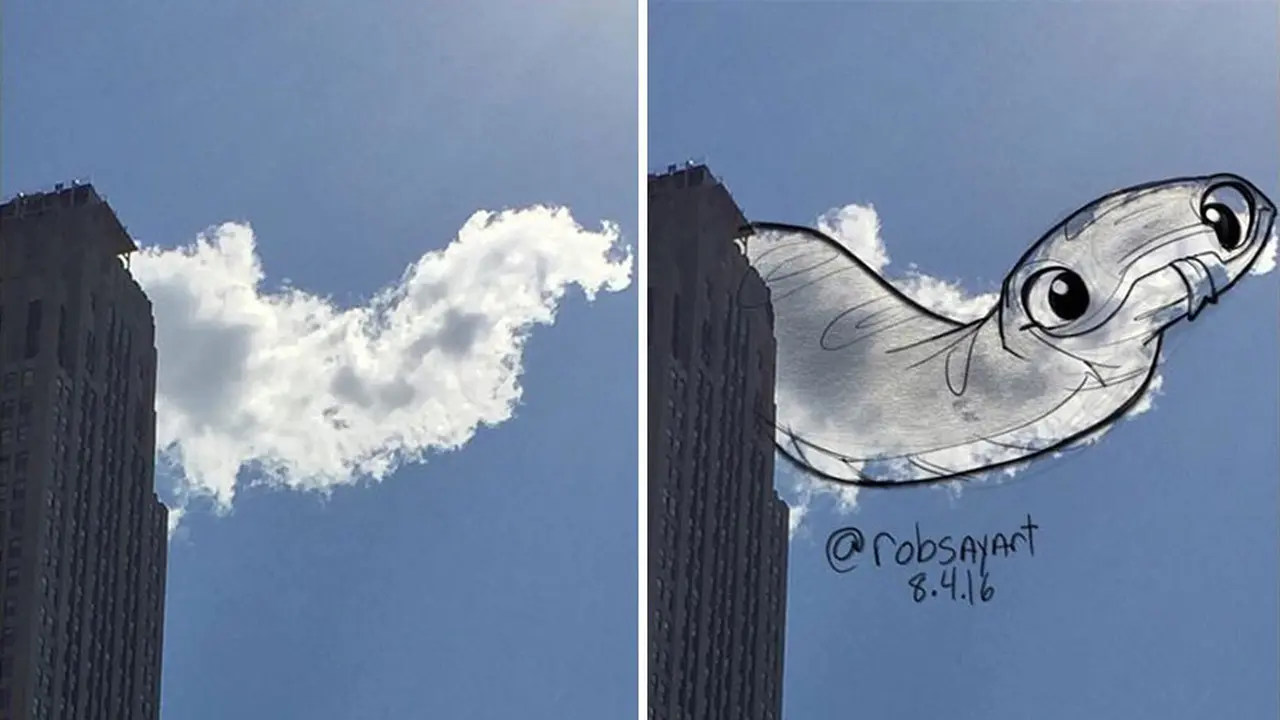 [Bintang] 10 Ilustrasi dan Karakter yang Dibuat dari Awan Abstrak di Langit