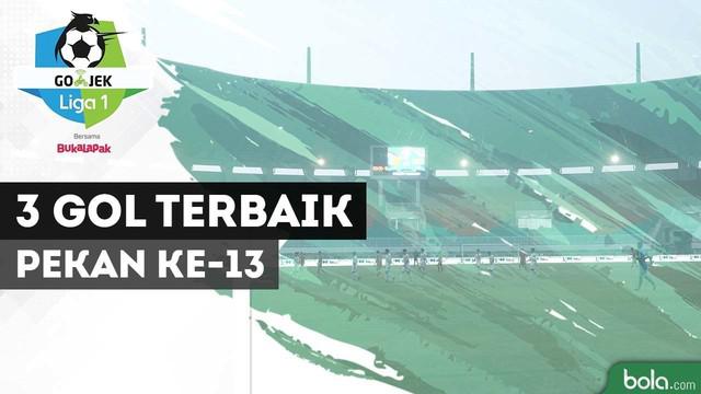 Dari 22 gol yang tercipta di pekan ke-13 Gojek Liga 1 2018 bersama Bukalapak, terdapat tiga gol terbaik pekan ini.