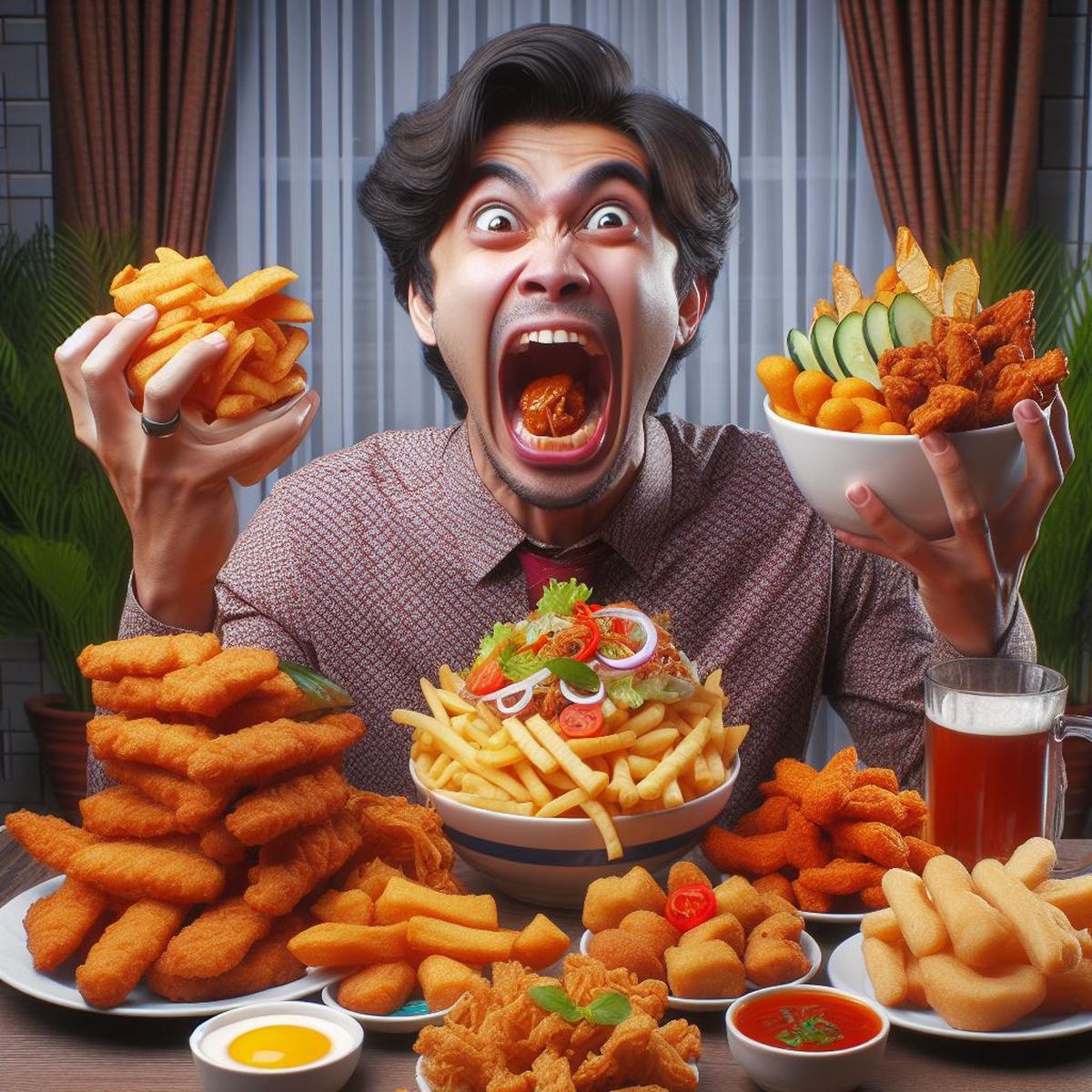 Ilustrasi Makan Gorengan