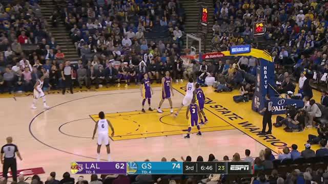 Berita video game recap NBA 2017-2018 antara Golden State Warriors melawan LA Lakers dengan skor 117-106.