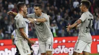 Rodrigo Bentancur mencetak satu gol untuk membantu Juventus menang 2-0 atas Udinese pada pekan kedelapan Liga Serie A Italia, Sabtu (6/10/2018). (AP Photo/Antonio Calanni)