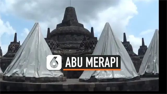 VIDEO: Erupsi Merapi, Stupa dan Lantai Borobudur Ditutup Kain