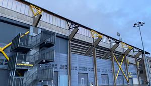 Rat Verlegh Stadion. Berkunjung ke stadion Rat Verlegh, kandang NAC Breda pada Minggu (17/1/2021) tatkala NAC bersiap tandang ke Jong PSV di Eerste Divisie. Sama sekali tidak ada aktivitas ditemui di sana. (Bola.com/Tito Sianipar)