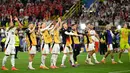 Jerman memastikan lolos ke babak berikutnya usai menang 2-0 atas Denmark. (INA FASSBENDER/AFP)