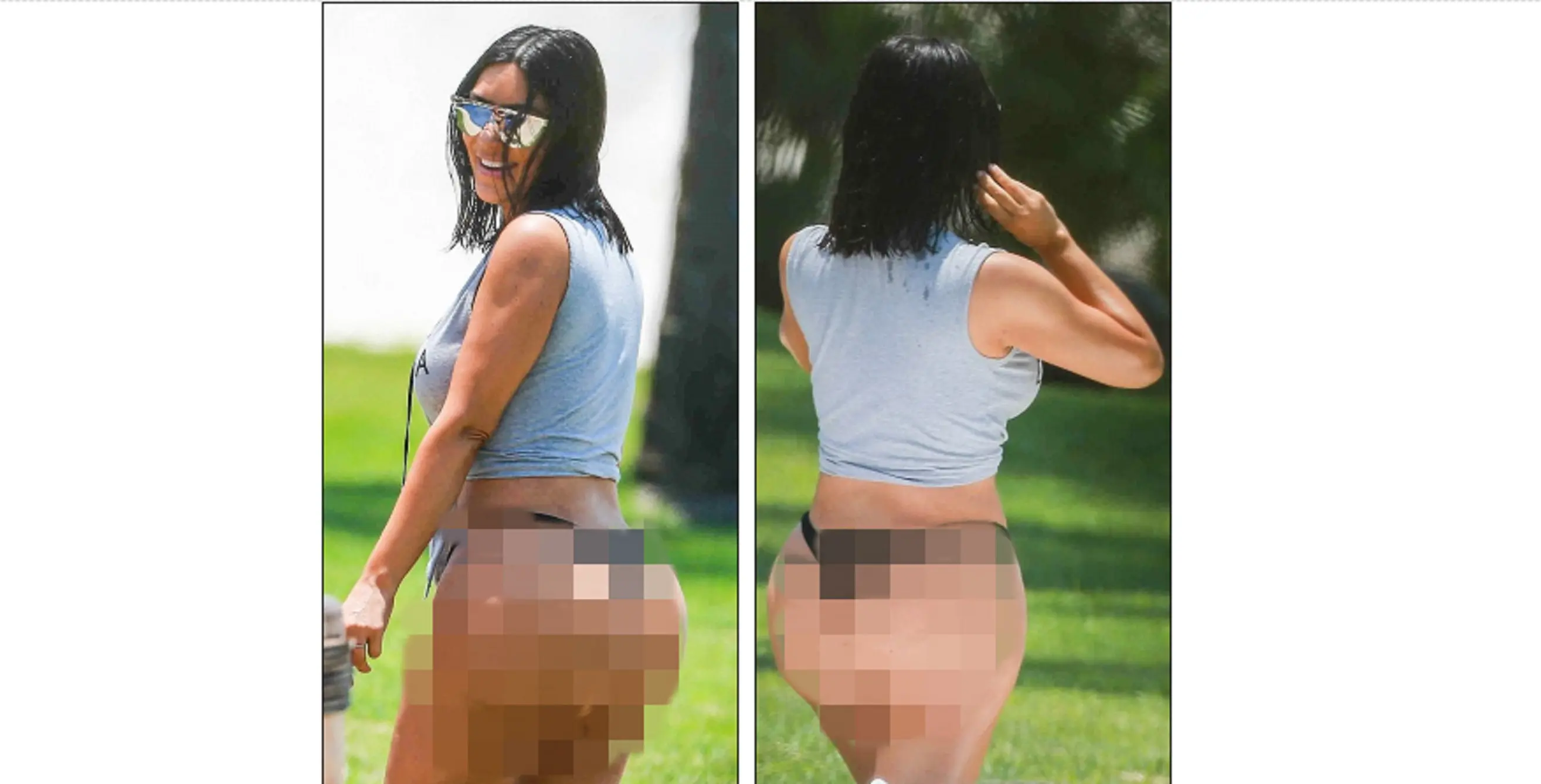 Kim Kardashian kesal saat foto bokongnya yang tak mulus termuat di media (Dailymail)