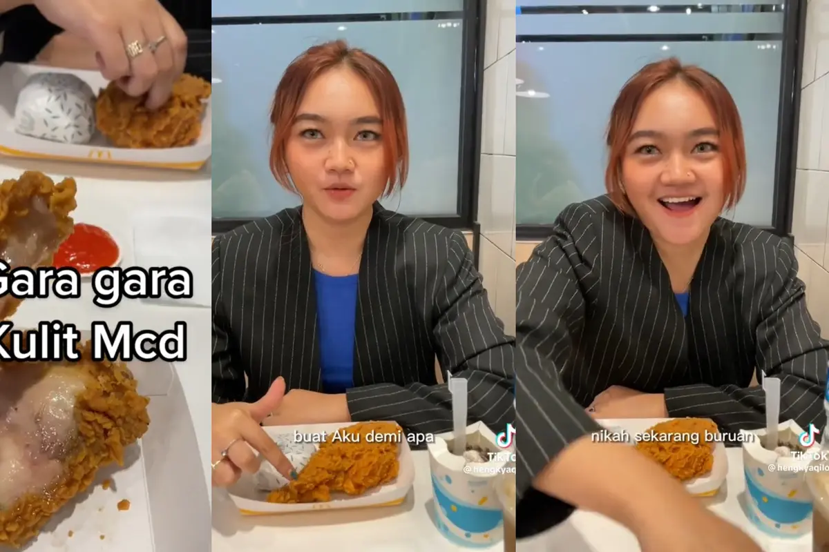 Viral Cewek Ngajak Nikah Pacarnya karena Dikasih Kulit Ayam McD. (Sumber: TikTok/hengkyaqilo)
