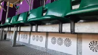 Suasana tribune media di Educational Stadium, satu di antara stadion yang dipakai untuk Piala Dunia 2022. (Bola.com/Hendry Wibowo)